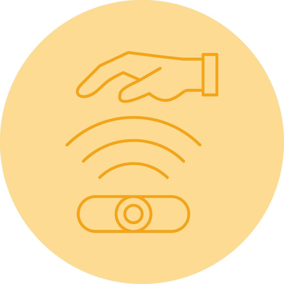 Hand Sensor Line Dual Tone Circle Icon vector