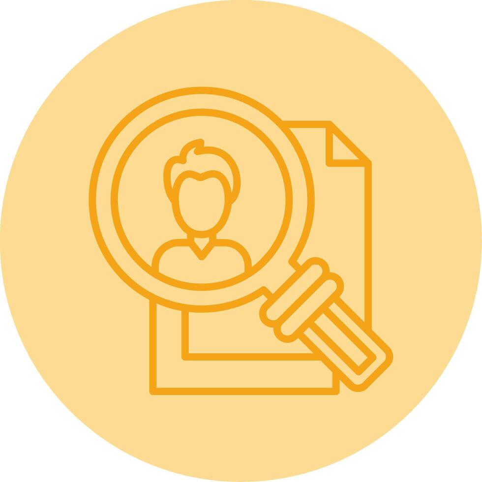 Search Employee Line Dual Tone Circle Icon vector