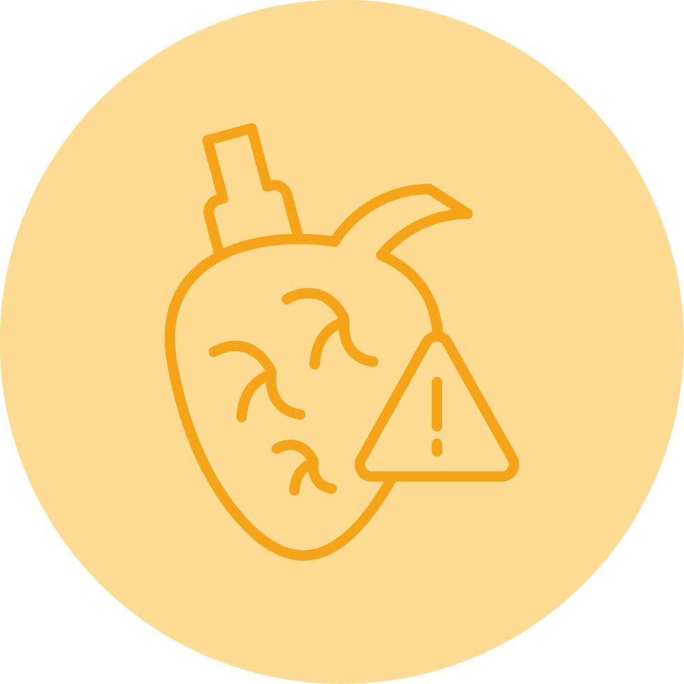 Heart Attack Line Dual Tone Circle Icon vector