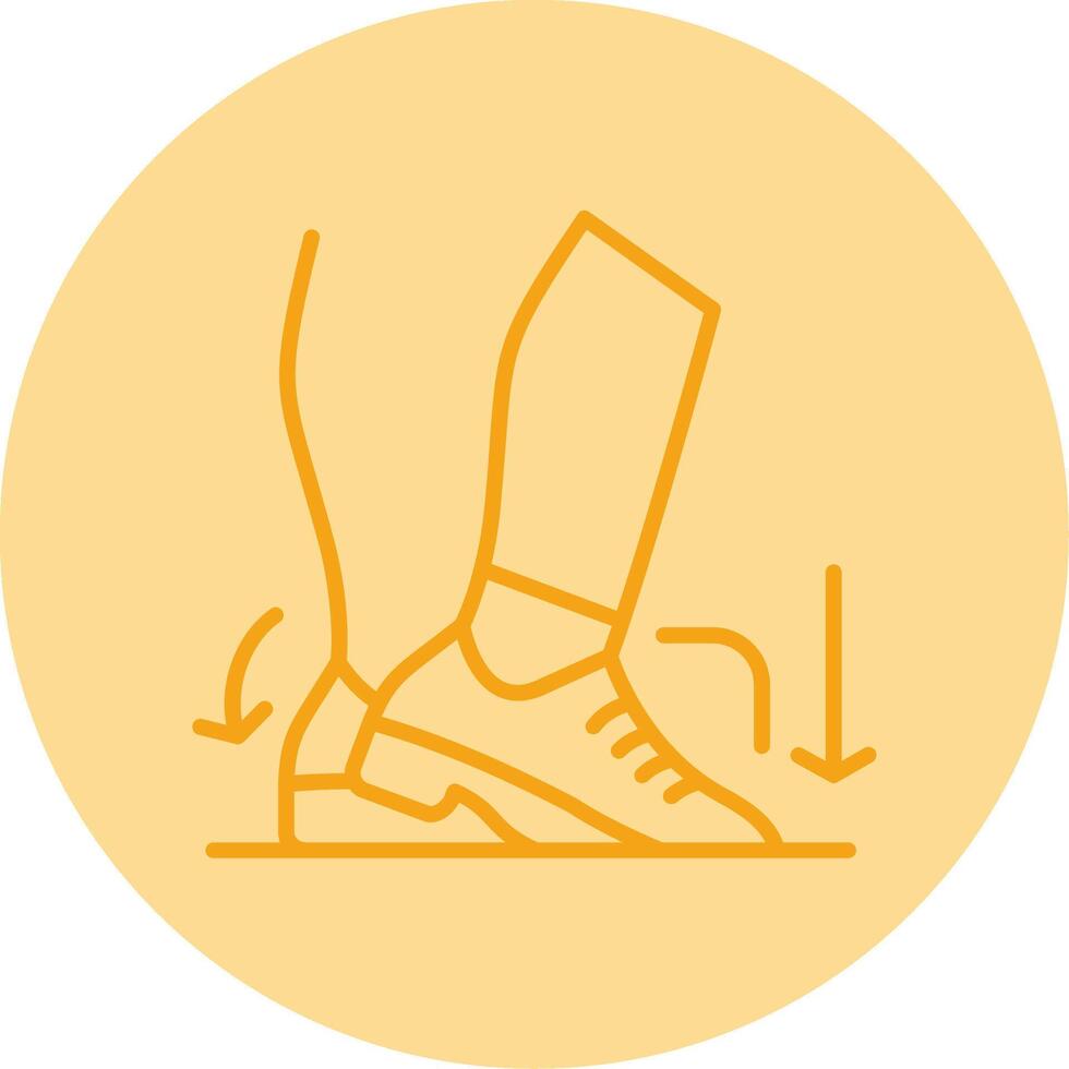 Toe Heel Line Dual Tone Circle Icon vector