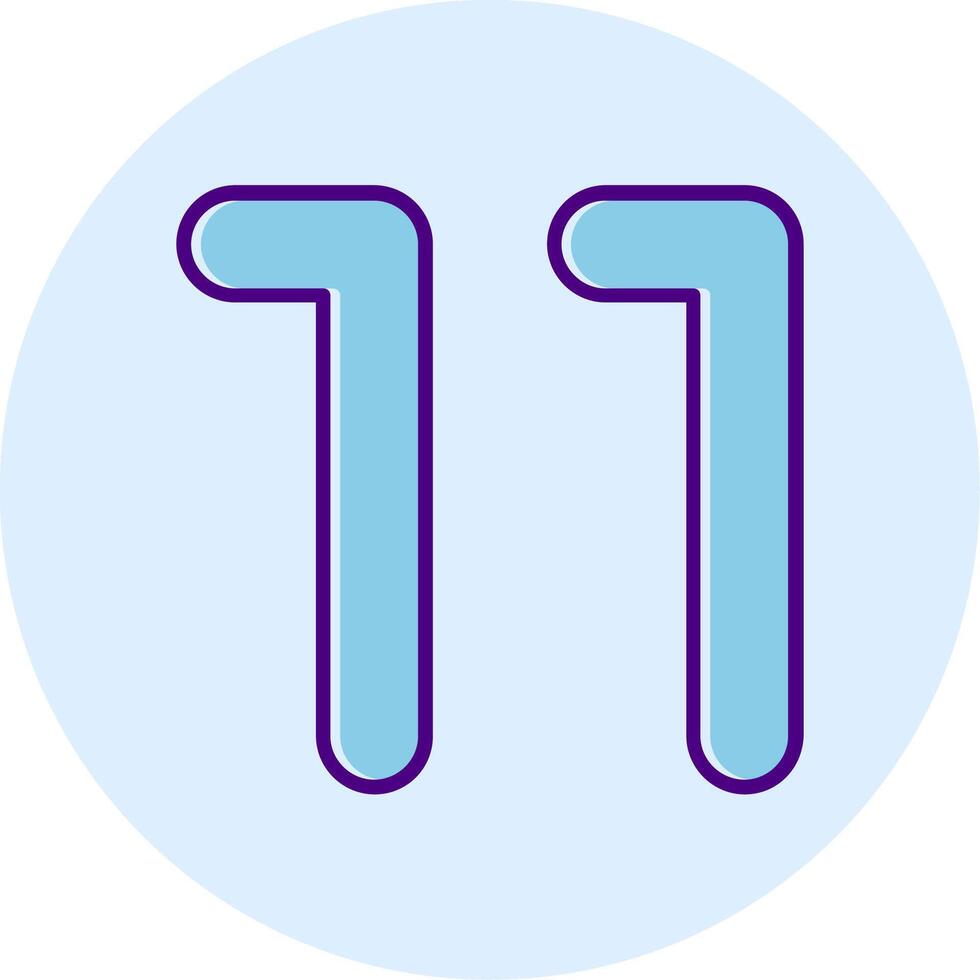 Eleven Line Dual Tone Circle Icon vector