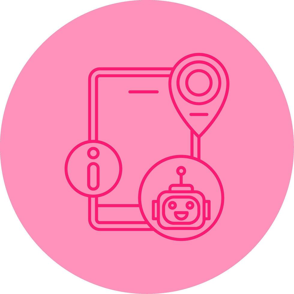 Virtual Assistant Line Dual Tone Circle Icon vector