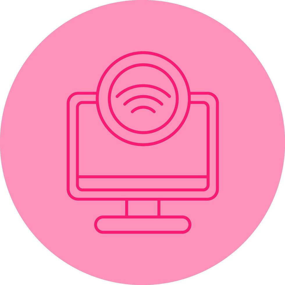 Internet Access Line Dual Tone Circle Icon vector