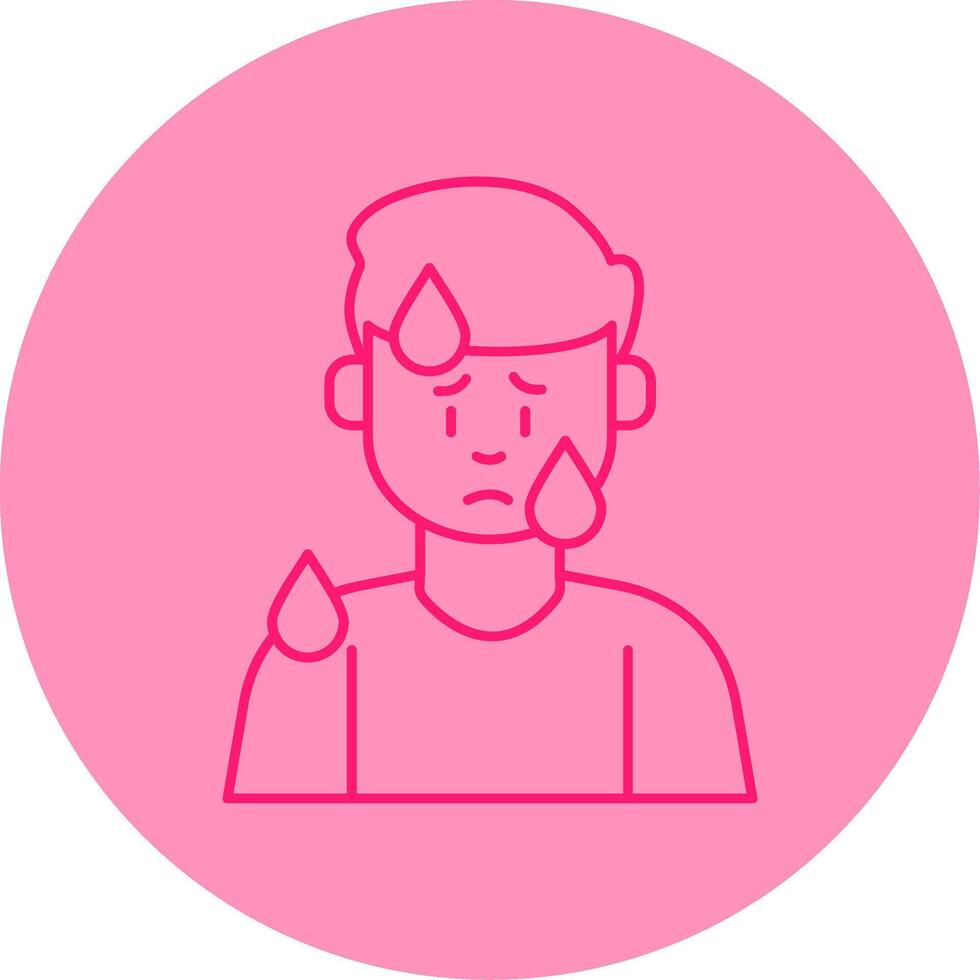 Male Sweating Line Dual Tone Circle Icon vector