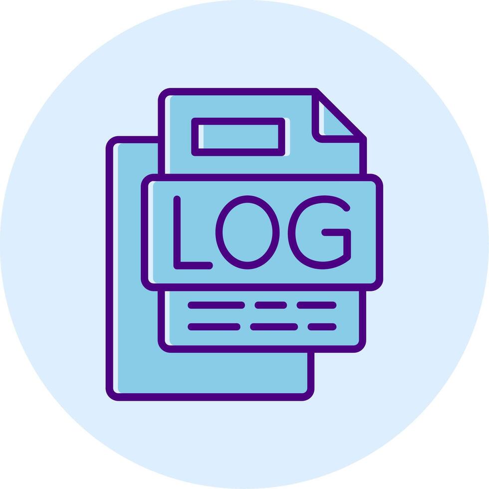 LOG File Line Dual Tone Circle Icon vector