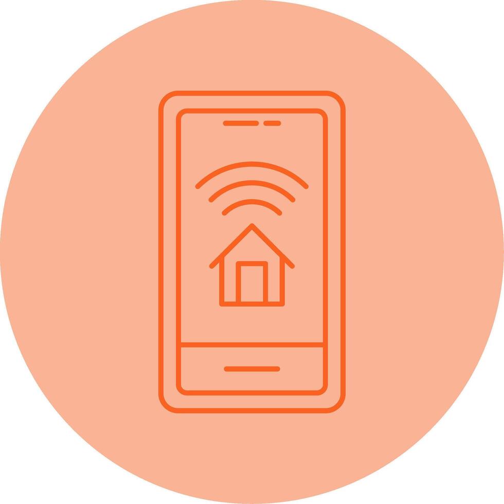 Smart Home Monitoring Line Dual Tone Circle Icon vector