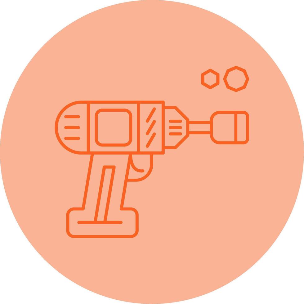 Impact Wrench Line Dual Tone Circle Icon vector