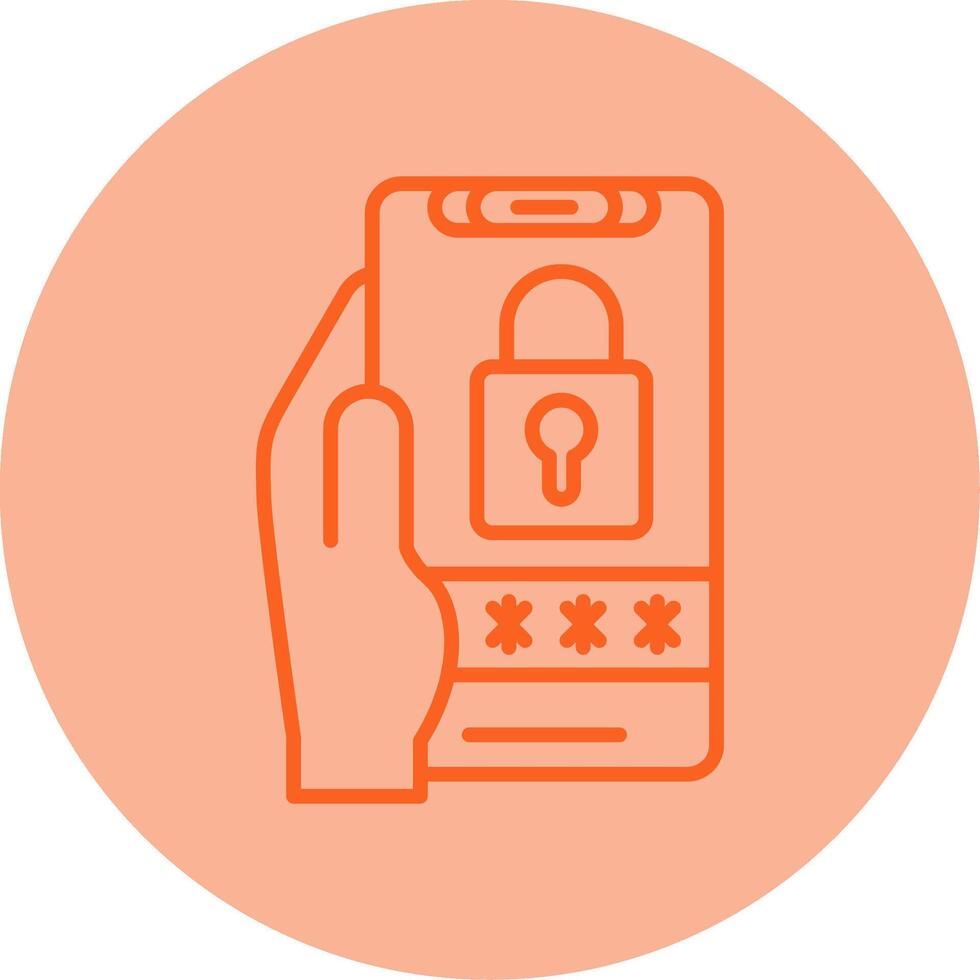 Pin Code Line Dual Tone Circle Icon vector