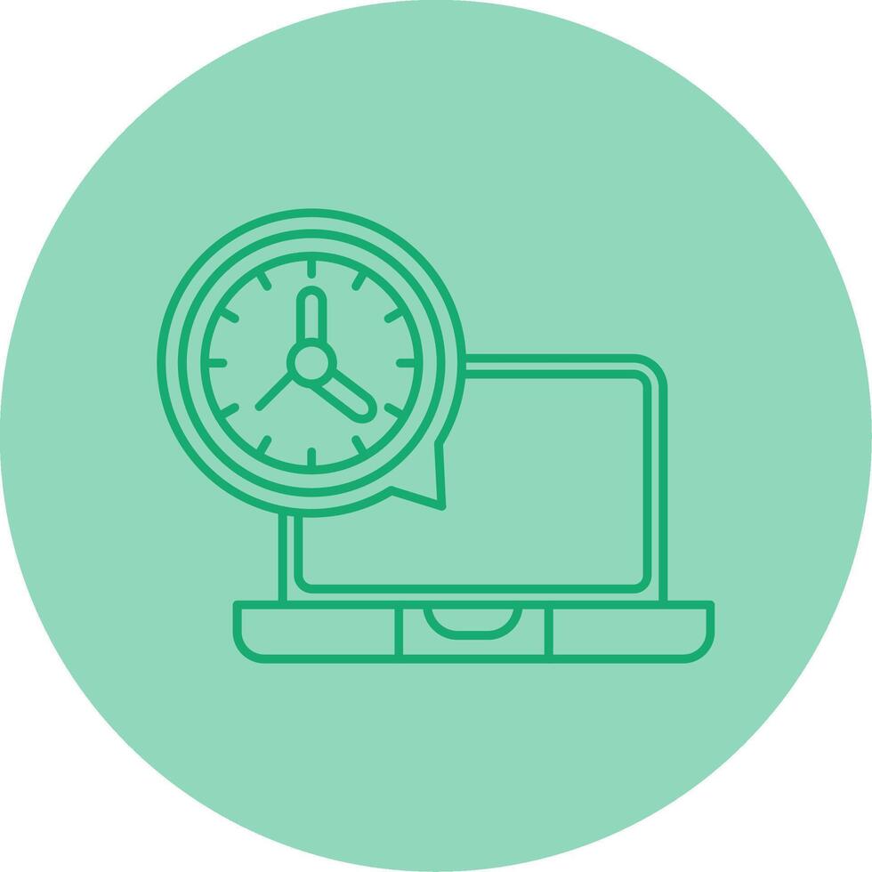 All The Time Working Line Dual Tone Circle Icon vector