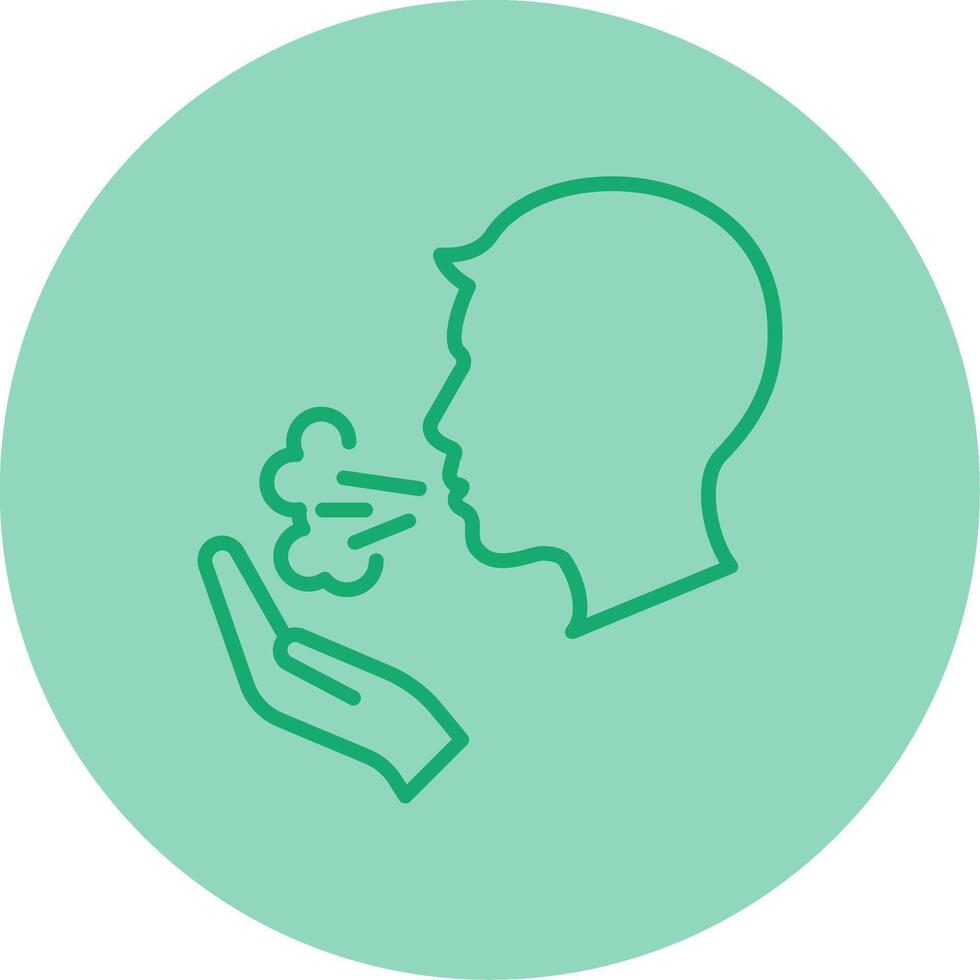 Blood Cough Line Dual Tone Circle Icon vector
