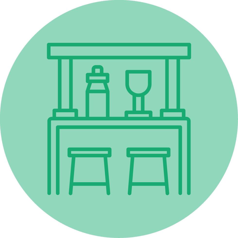 Bar Line Dual Tone Circle Icon vector