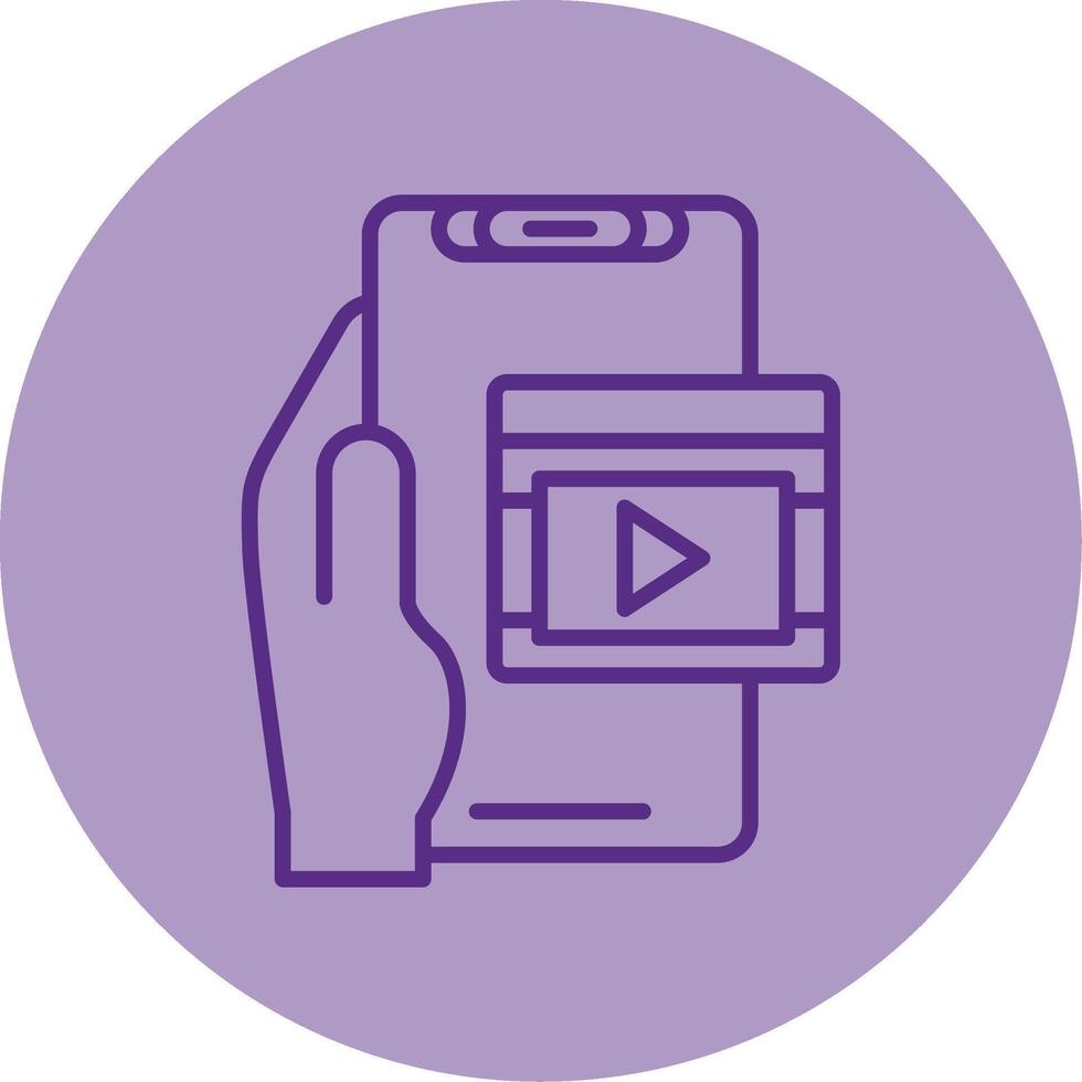 Carousel Line Dual Tone Circle Icon vector