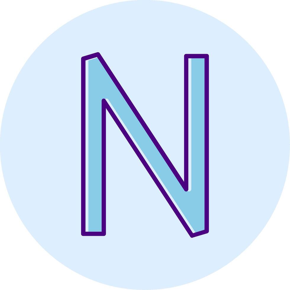 Capital N Icon vector