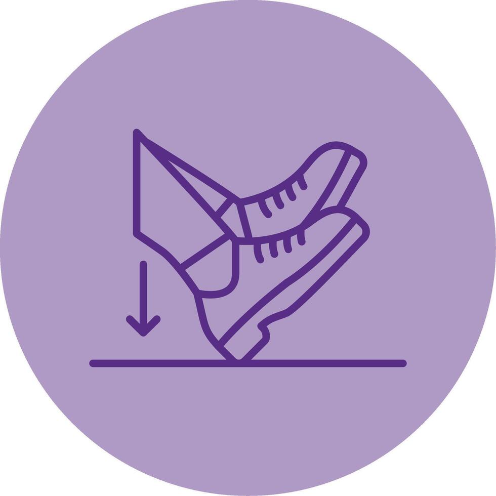 Heel Dig Line Dual Tone Circle Icon vector