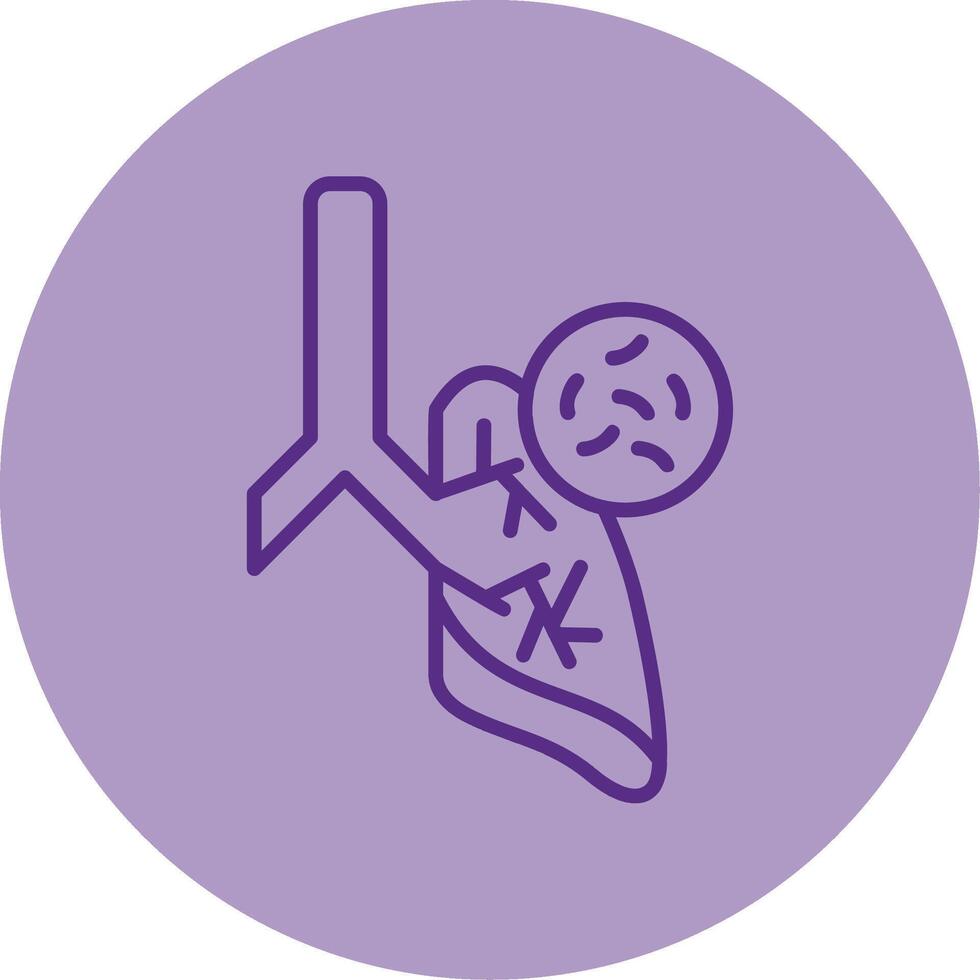 Germs In Lungs Line Dual Tone Circle Icon vector