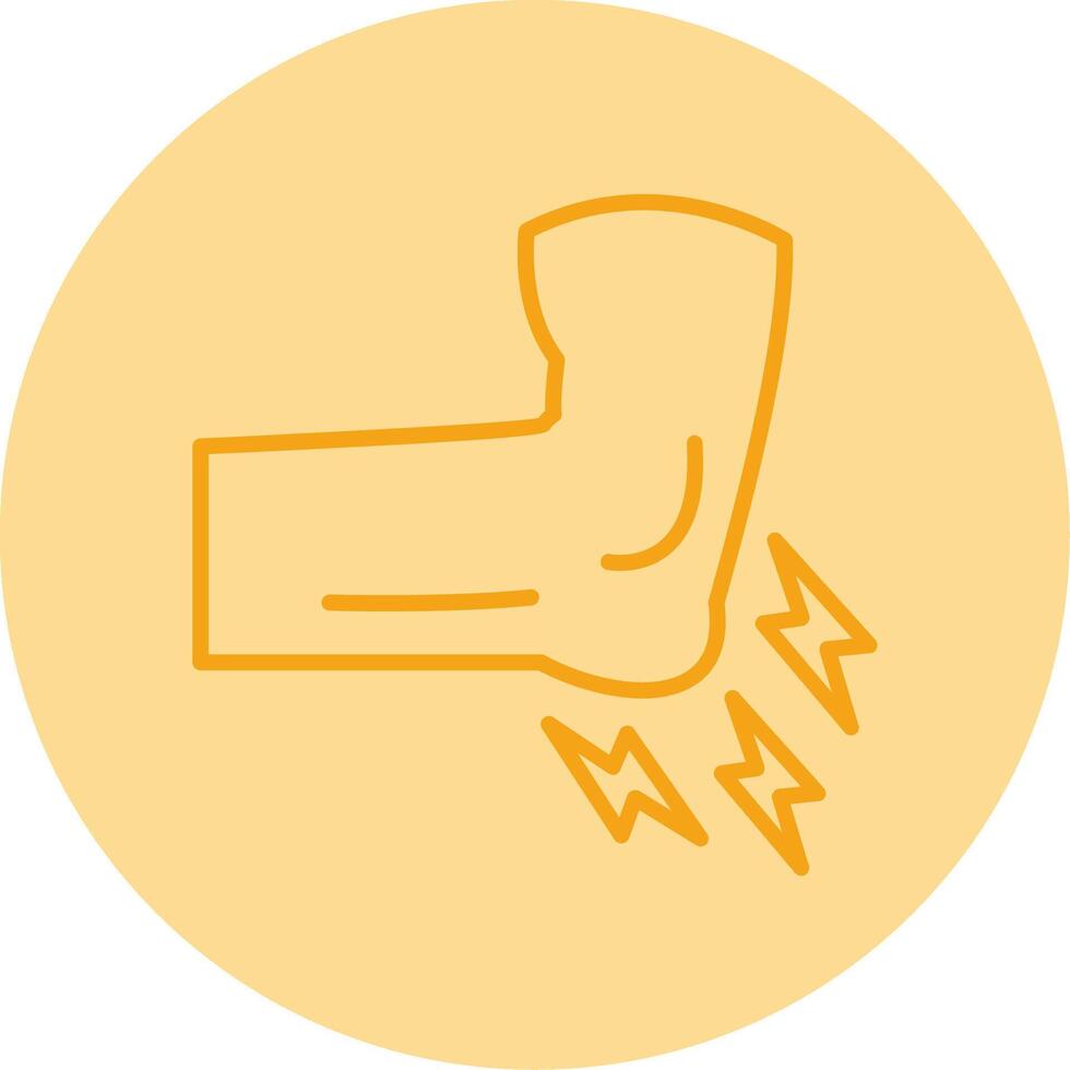 Elbow Pain Line Dual Tone Circle Icon vector