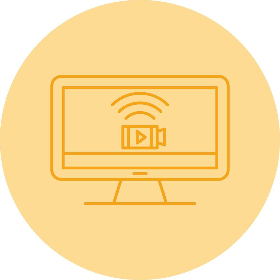 Monitoring Line Dual Tone Circle Icon vector