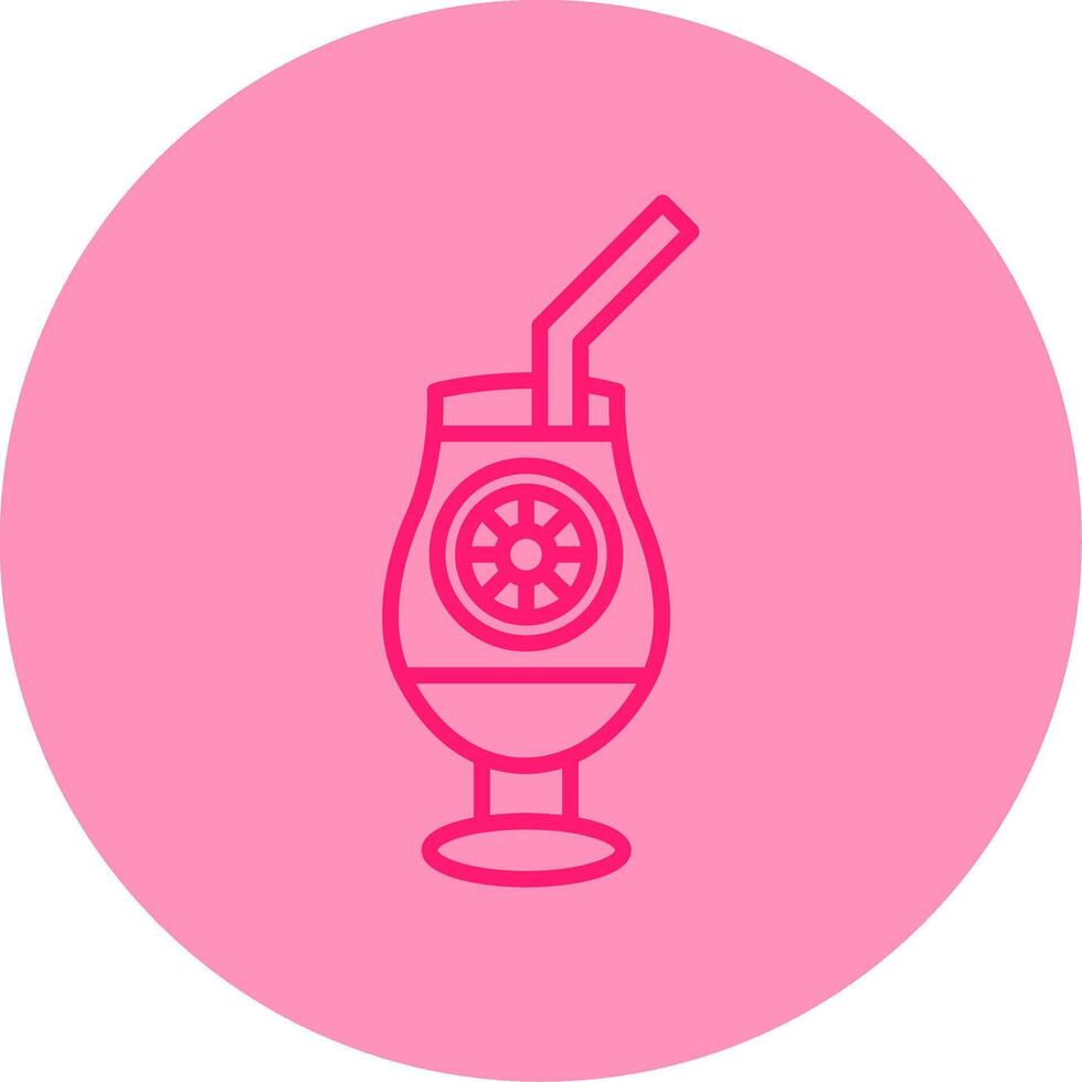 Cocktail Line Dual Tone Circle Icon vector