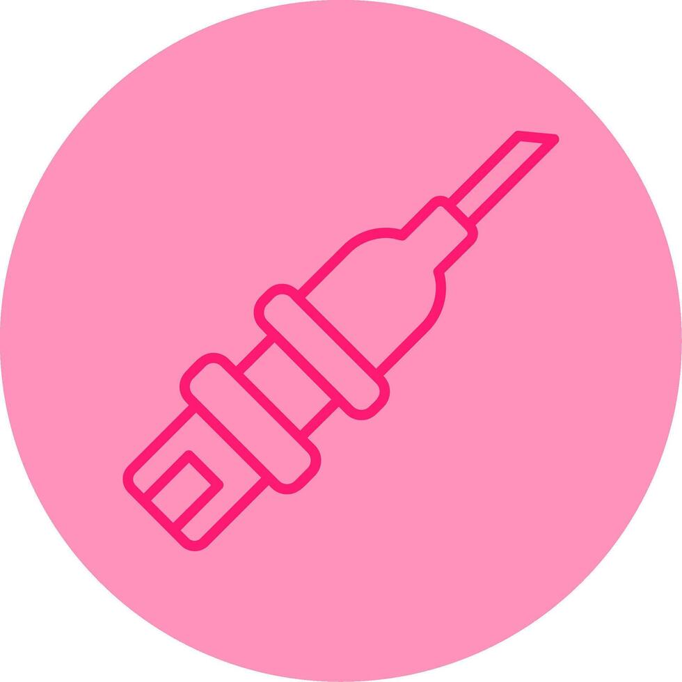 Catheterization Line Dual Tone Circle Icon vector