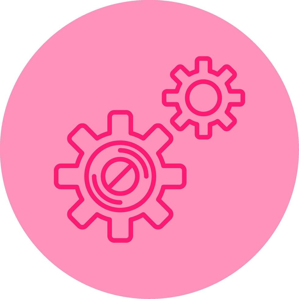 Disruption Line Dual Tone Circle Icon vector