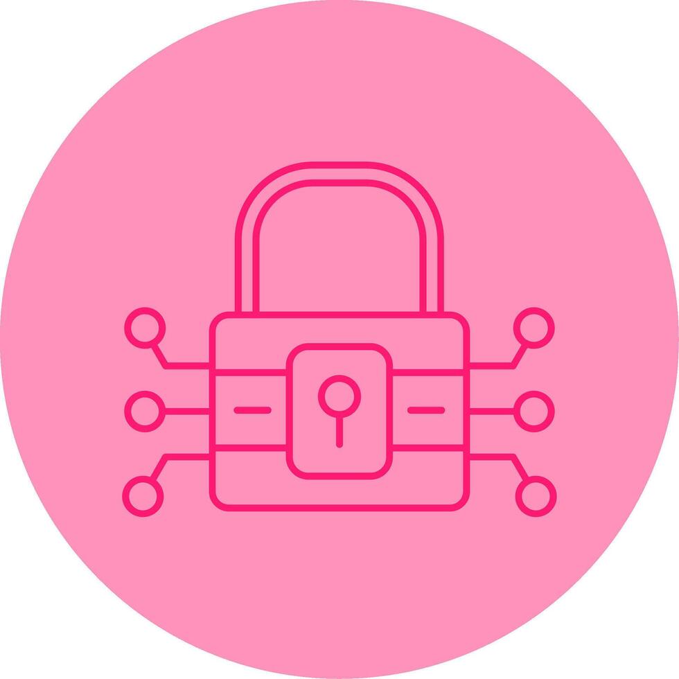Lock Line Dual Tone Circle Icon vector