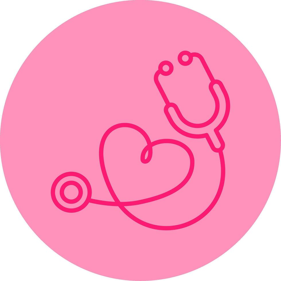 Stethoscope Line Dual Tone Circle Icon vector