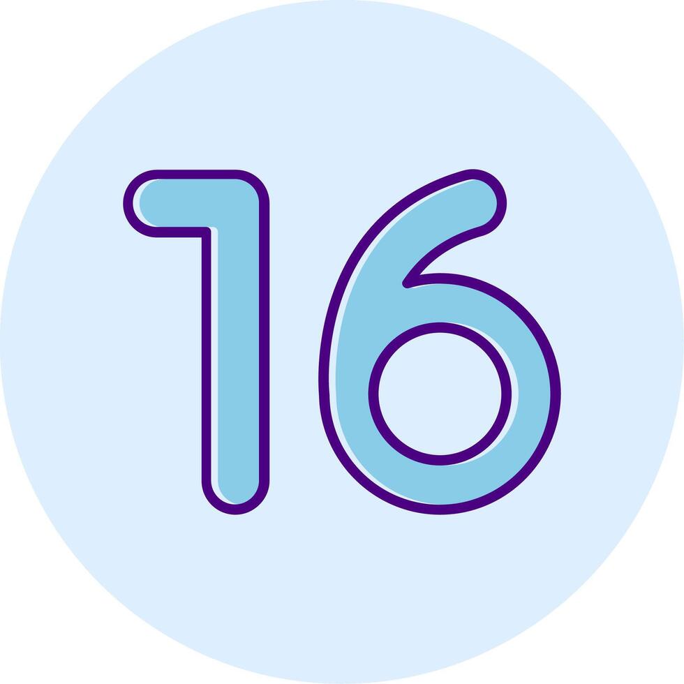Sixteen Line Dual Tone Circle Icon vector
