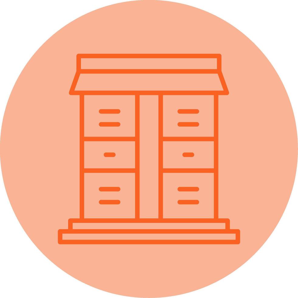 Lockers Line Dual Tone Circle Icon vector