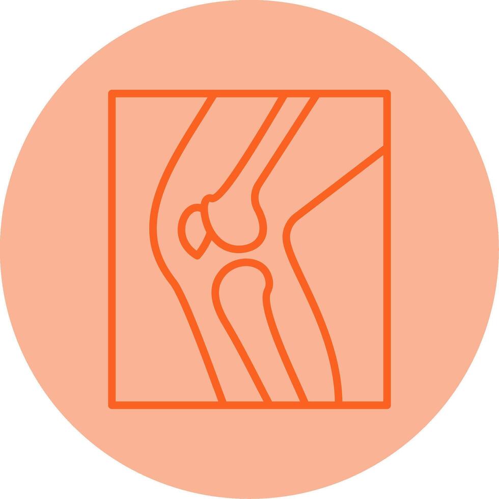 Leg X Ray Line Dual Tone Circle Icon vector