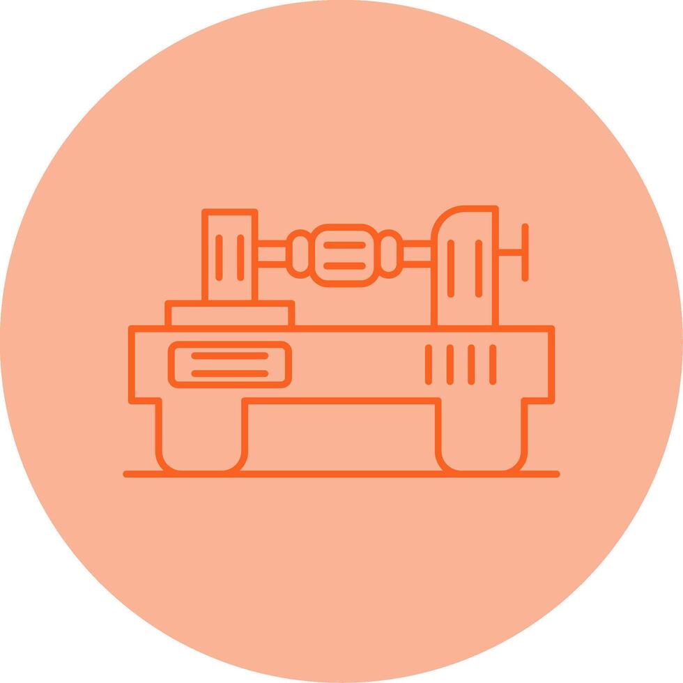 Lathe Line Dual Tone Circle Icon vector