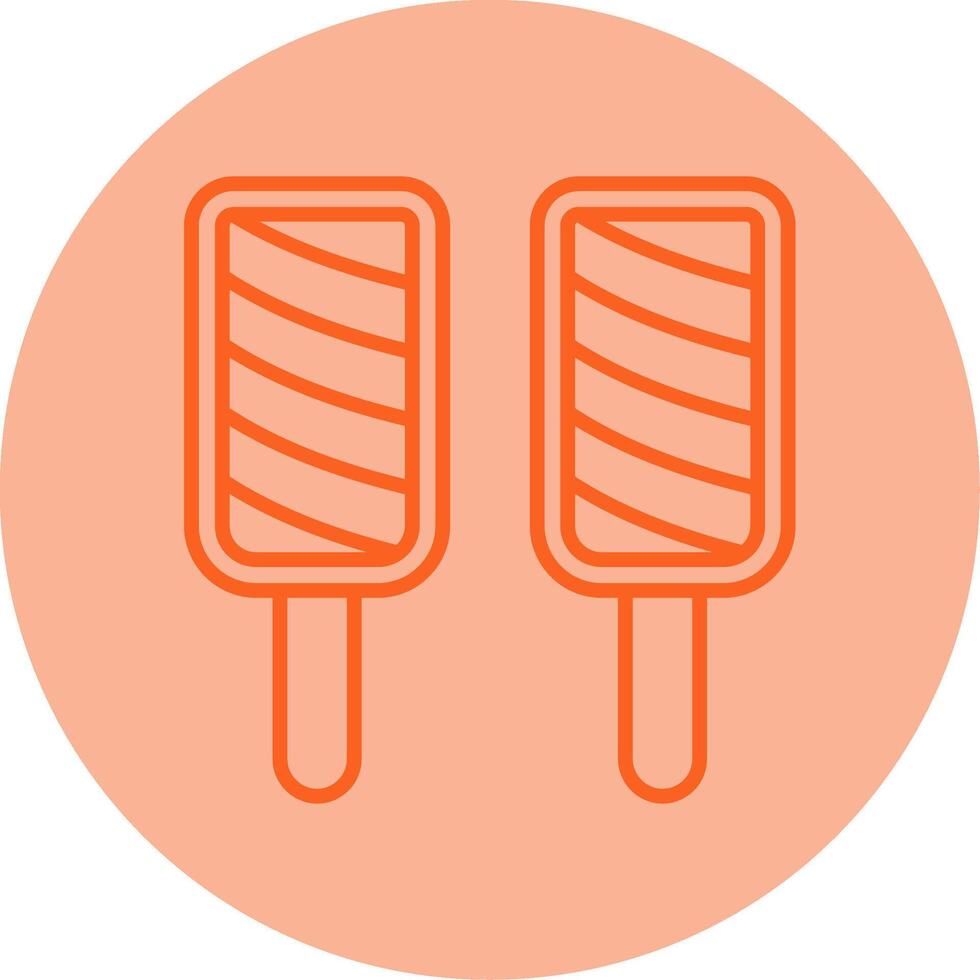 Popsicle Line Dual Tone Circle Icon vector