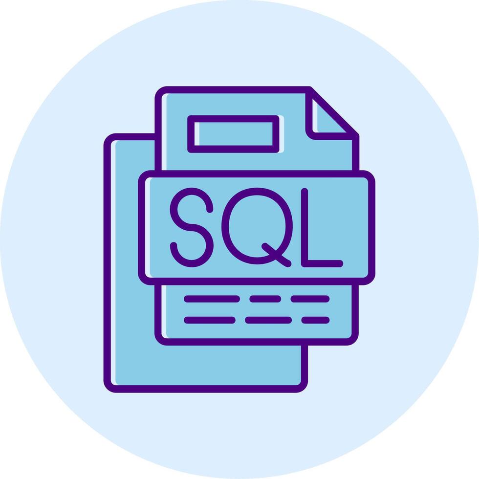 SQL File Line Dual Tone Circle Icon vector