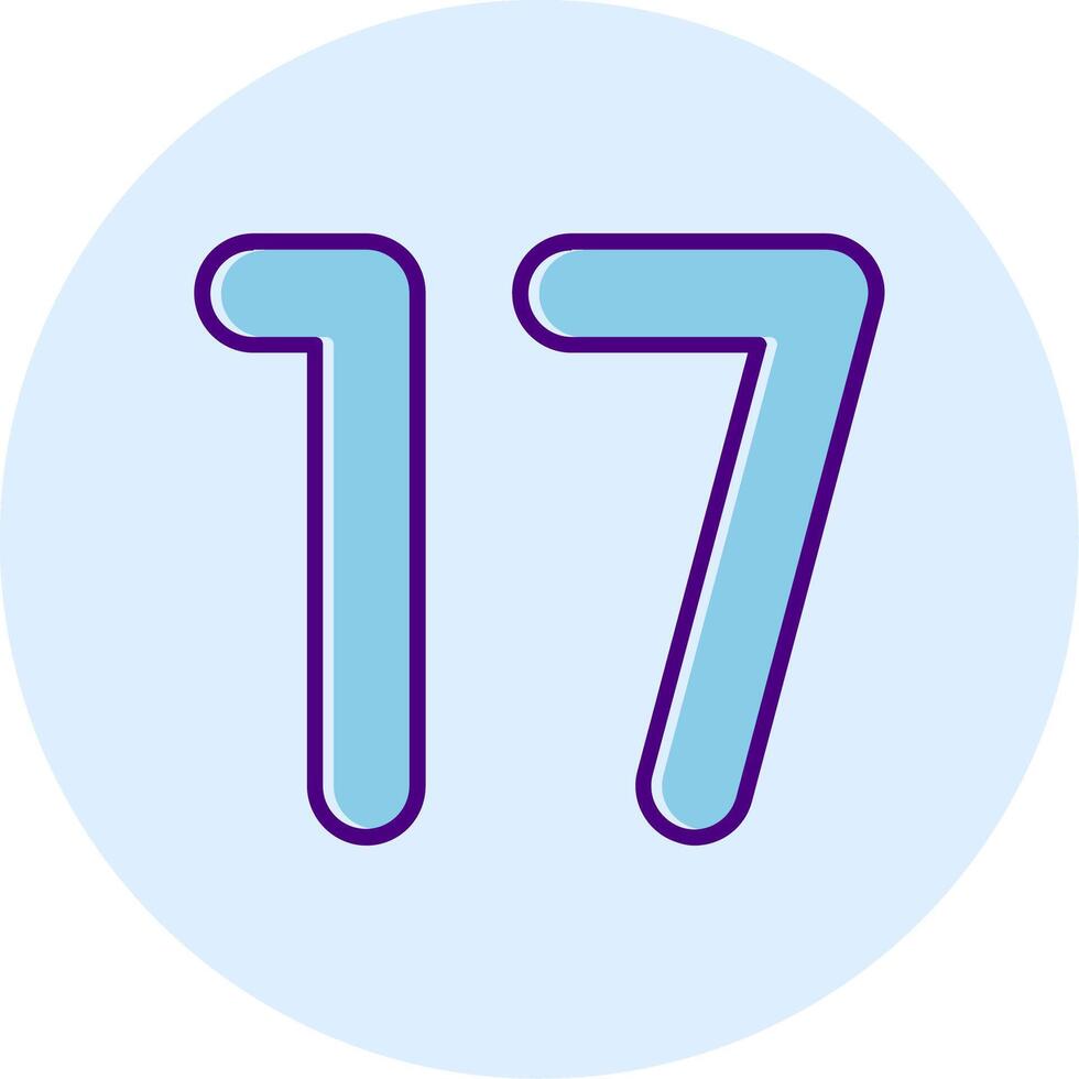 Seventeen Line Dual Tone Circle Icon vector