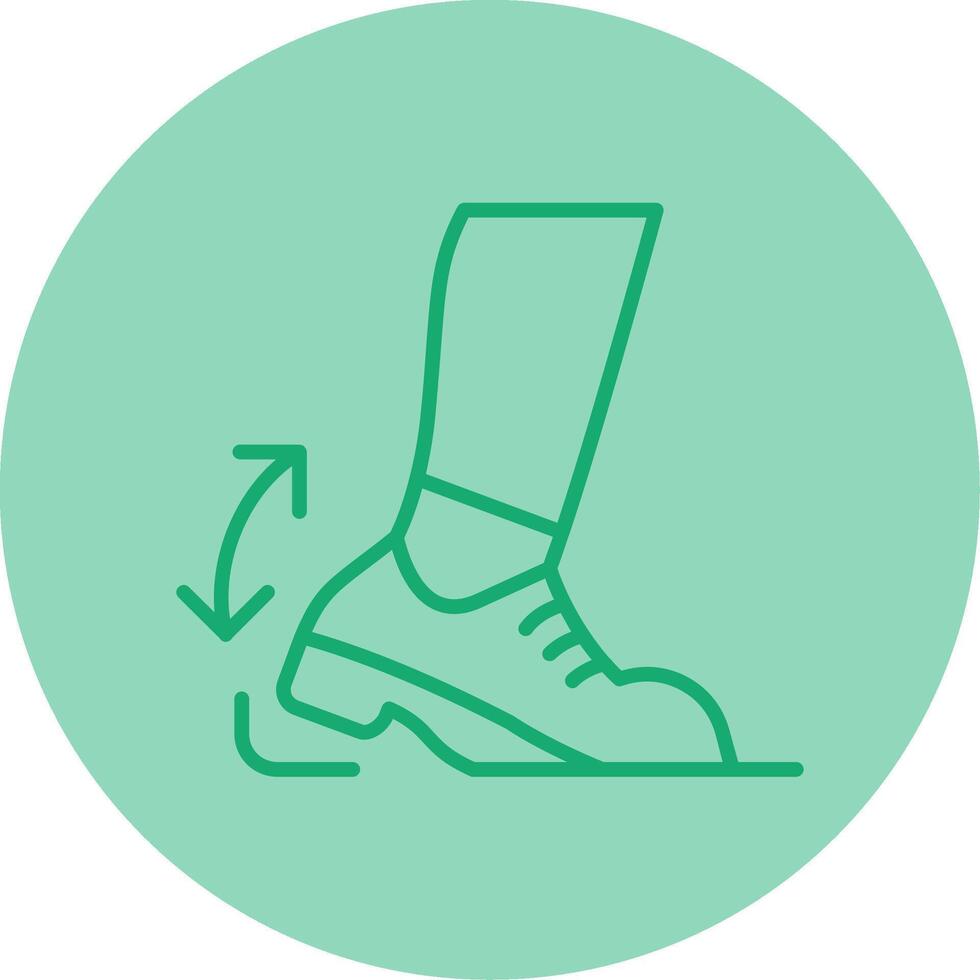 Heel Drop Line Dual Tone Circle Icon vector