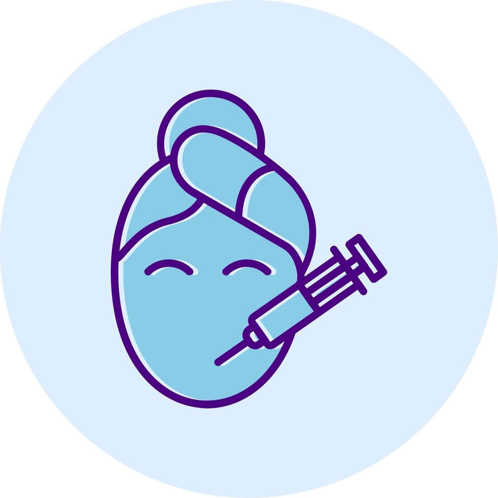 Botox Line Dual Tone Circle Icon vector