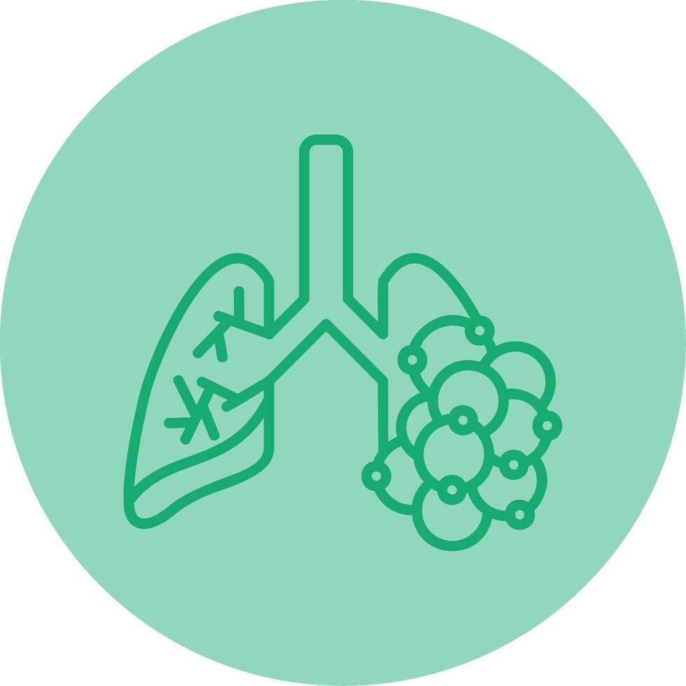 Bronchiectasis Line Dual Tone Circle Icon vector