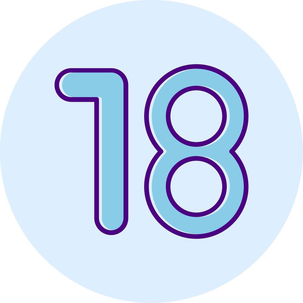 Eighteen Line Dual Tone Circle Icon vector