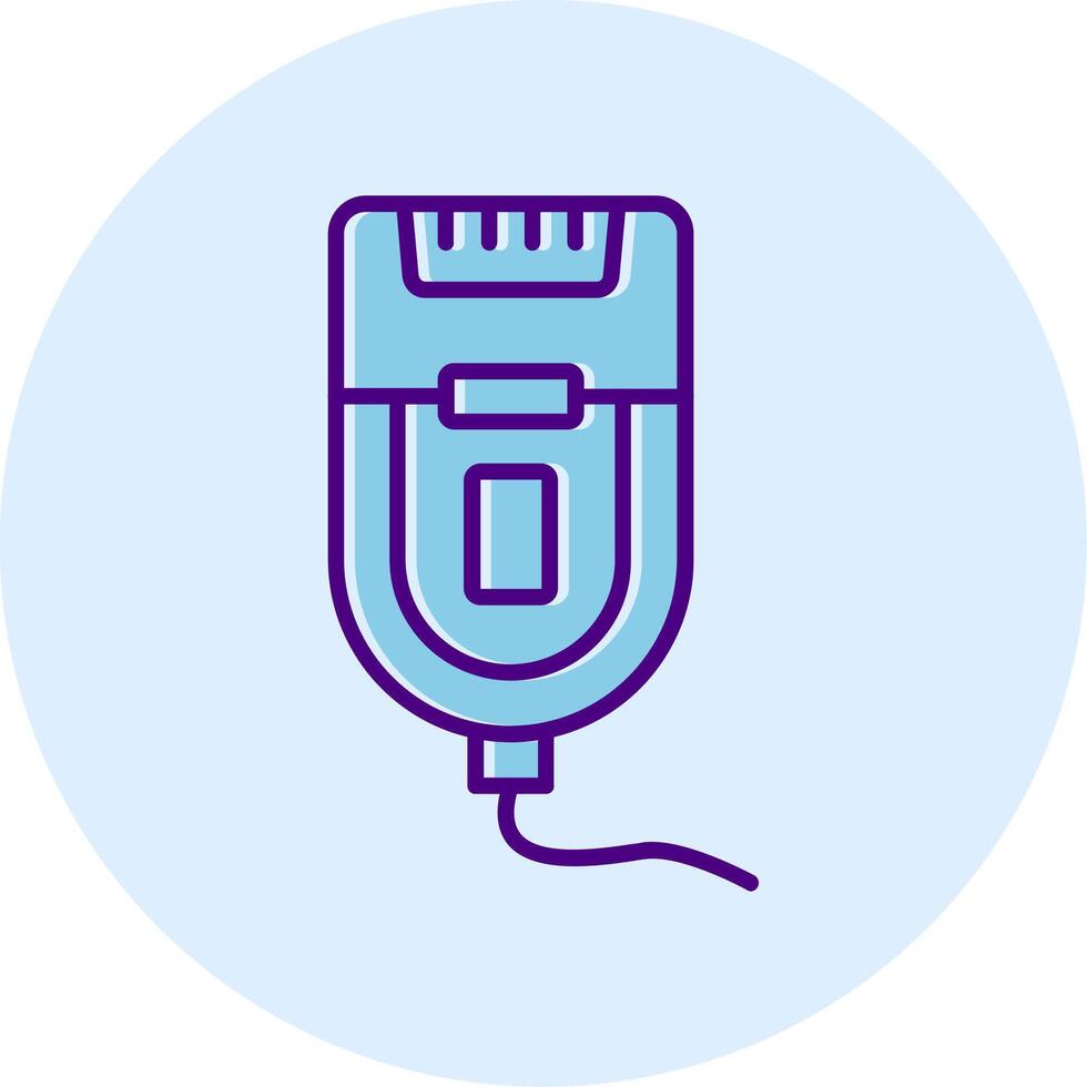 Electric Razor Line Dual Tone Circle Icon vector