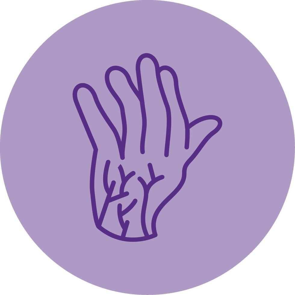 Hand Nerves Line Dual Tone Circle Icon vector