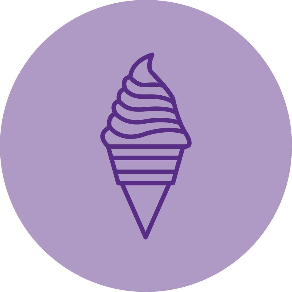 Ice Cream Line Dual Tone Circle Icon vector