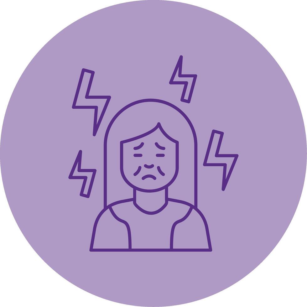 Depression Line Dual Tone Circle Icon vector