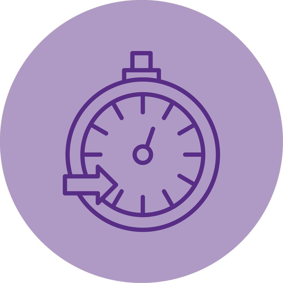 Pace Clock Line Dual Tone Circle Icon vector