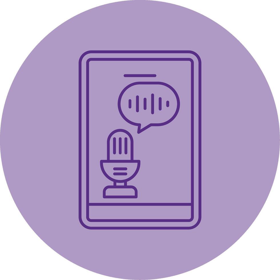 Voice Recognition Line Dual Tone Circle Icon vector