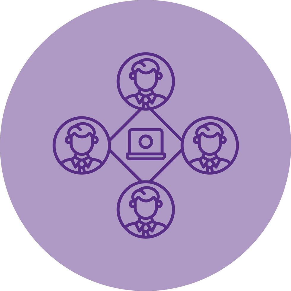 Remote Job Line Dual Tone Circle Icon vector