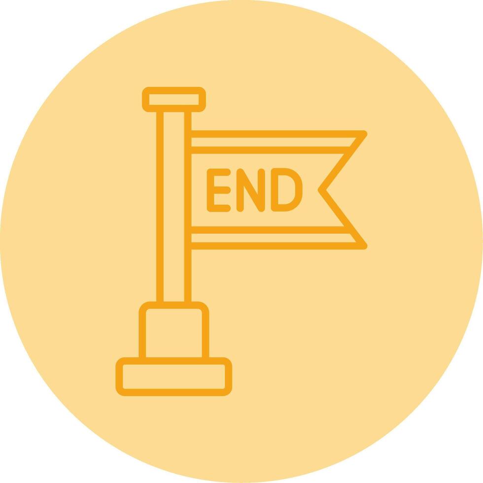 End Line Dual Tone Circle Icon vector
