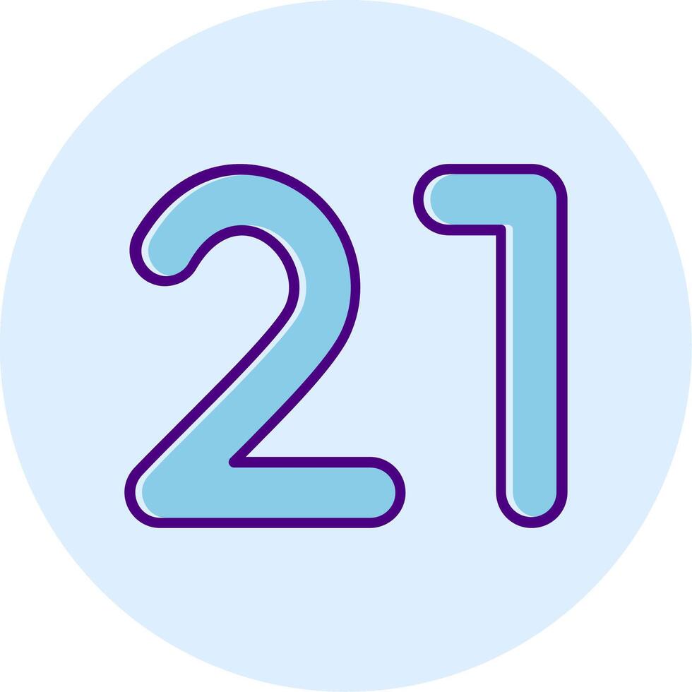 Twenty one Line Dual Tone Circle Icon vector
