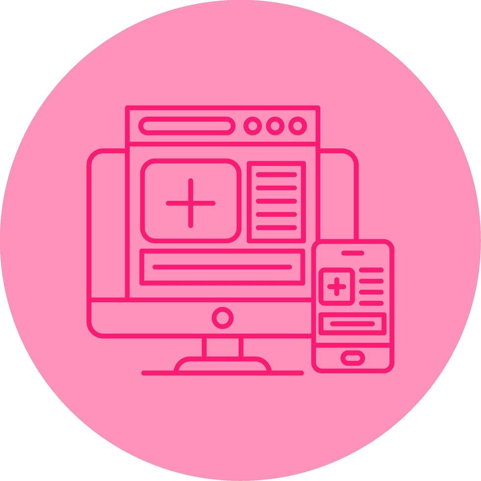 Responsive Line Dual Tone Circle Icon vector
