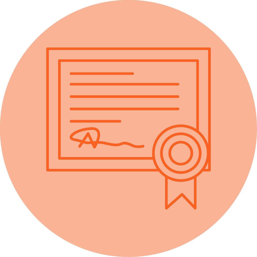 Diploma Certificate Line Dual Tone Circle Icon vector