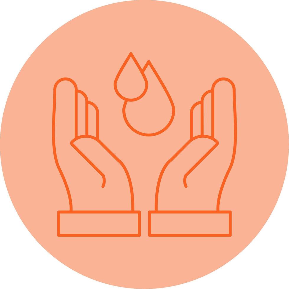 Save Water Line Dual Tone Circle Icon vector