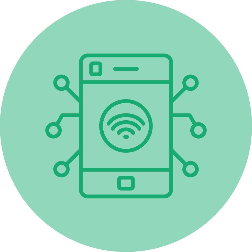 Iot Line Dual Tone Circle Icon vector